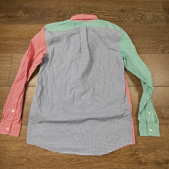 Vineyard Vines Boys 100% Cotton Button Front Whale Shirt, Gingham Colorblock, L - Picture 12 of 13